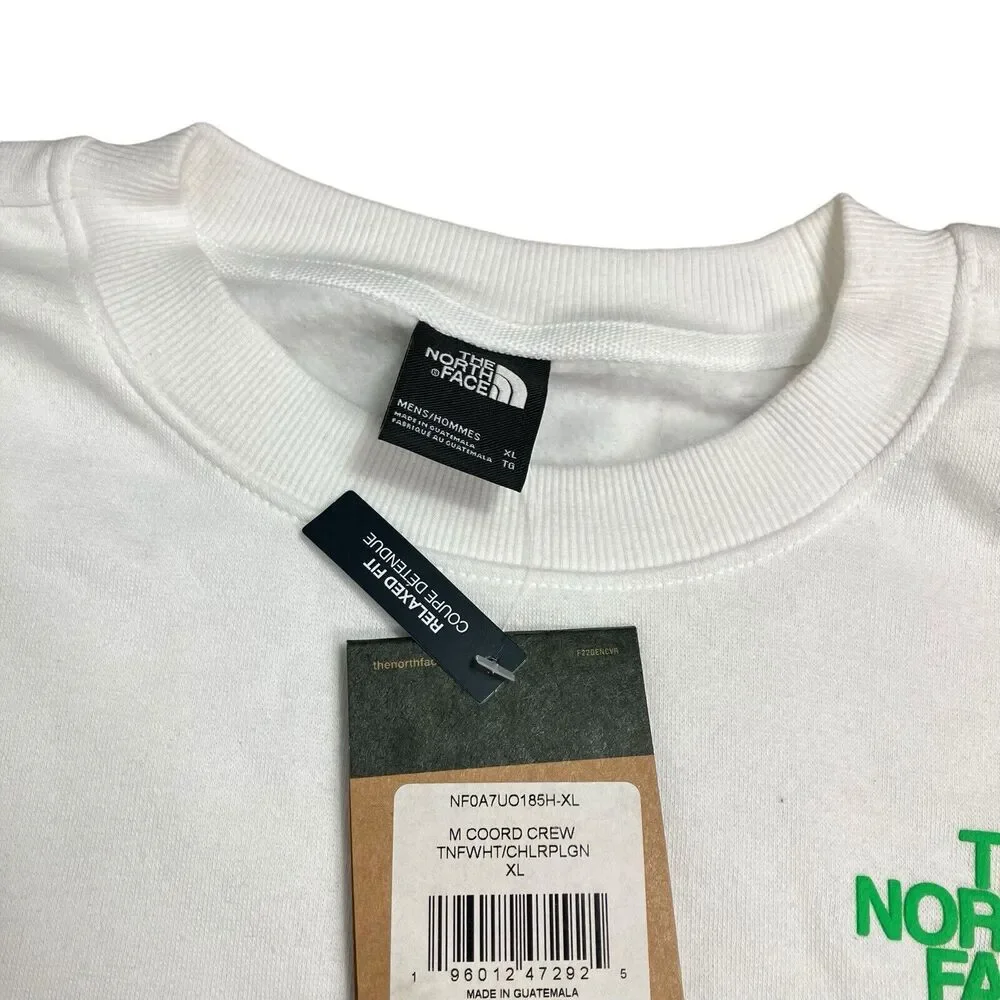 The North Face Sweatshirt Mens XL White Fleece Green Spellout Outdoors Logo‎